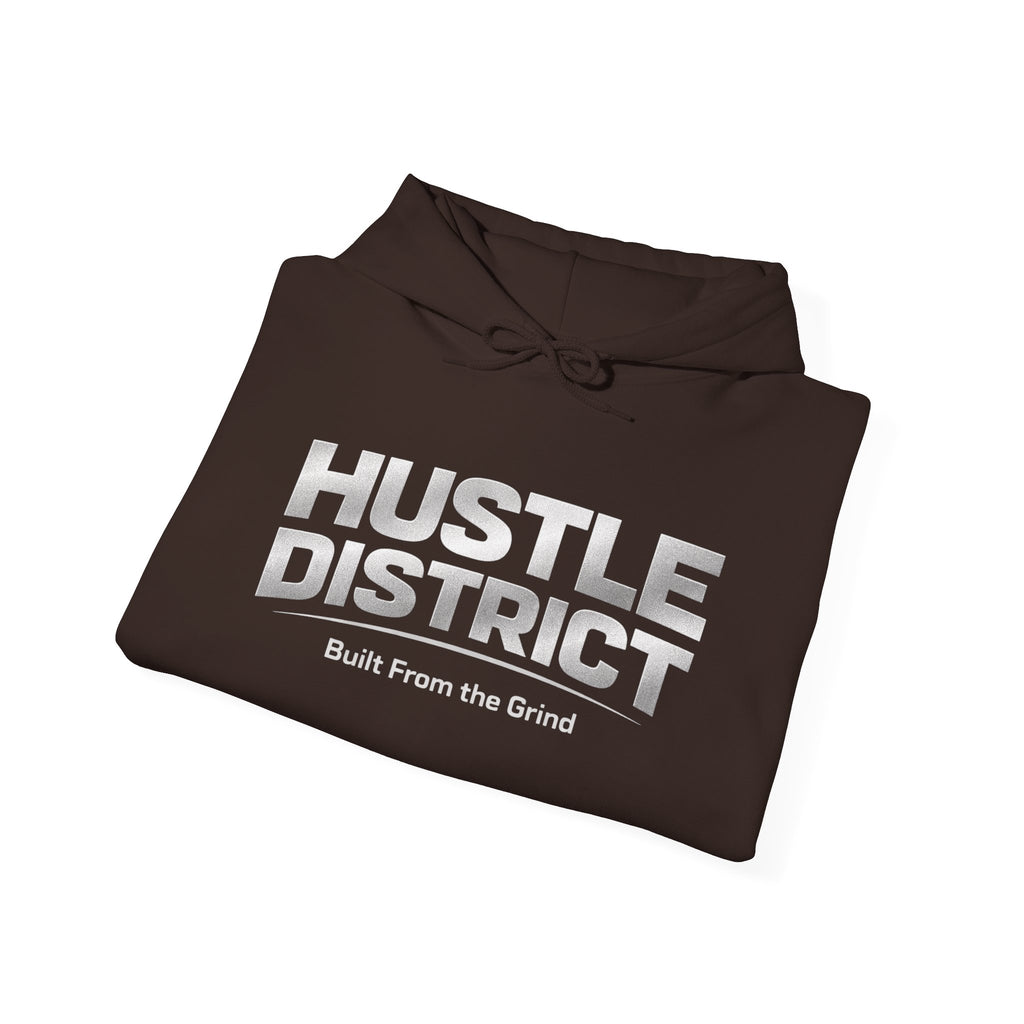 Hoodie — "HUSTLE DISTRICT" No Sleep Graphic Pullover