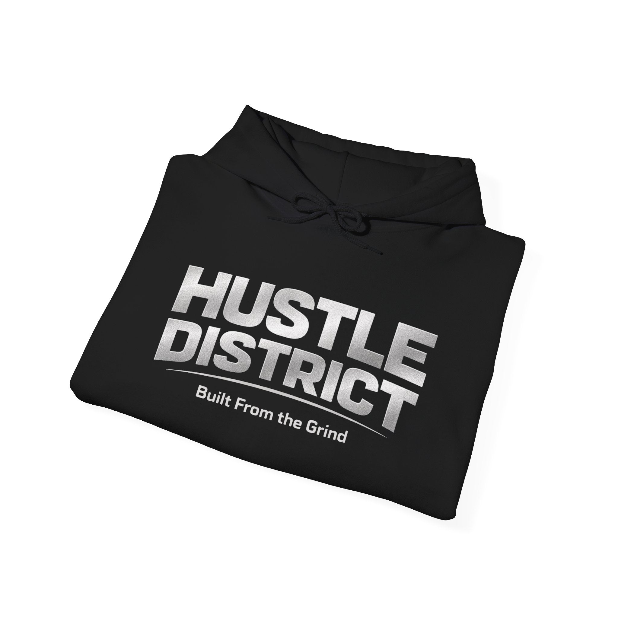 Hoodie — "HUSTLE DISTRICT" No Sleep Graphic Pullover