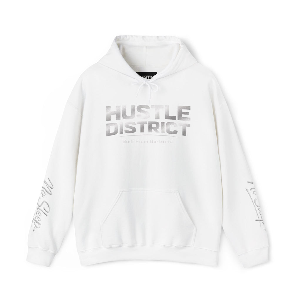 Hoodie — "HUSTLE DISTRICT" No Sleep Graphic Pullover