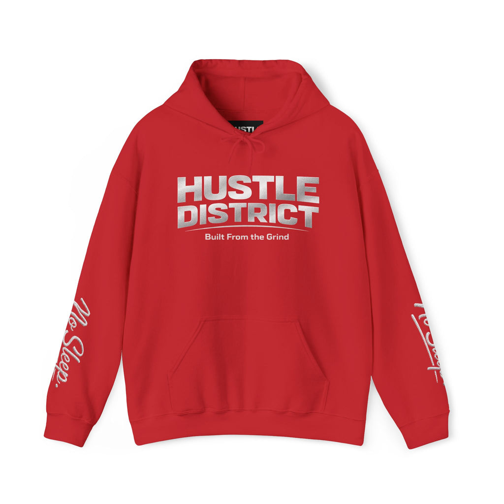 Hoodie — "HUSTLE DISTRICT" No Sleep Graphic Pullover