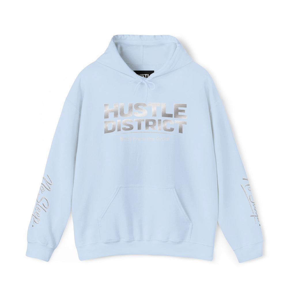 Hoodie — "HUSTLE DISTRICT" No Sleep Graphic Pullover
