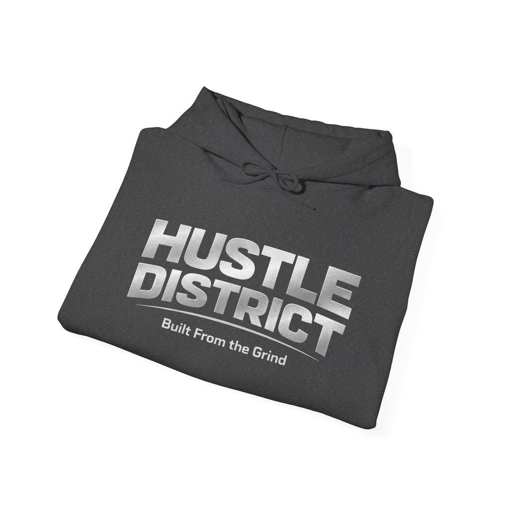 Hoodie — "HUSTLE DISTRICT" No Sleep Graphic Pullover