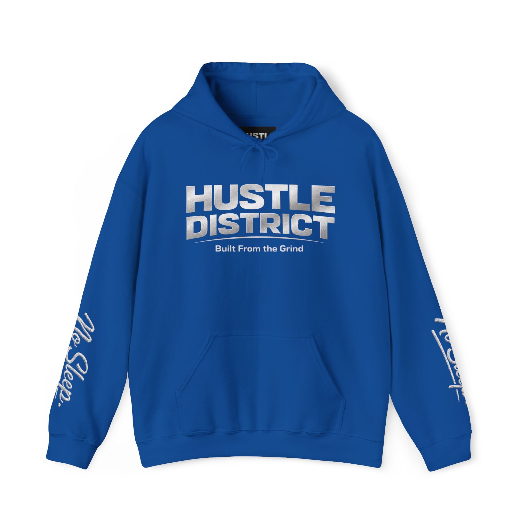 Hoodie — "HUSTLE DISTRICT" No Sleep Graphic Pullover