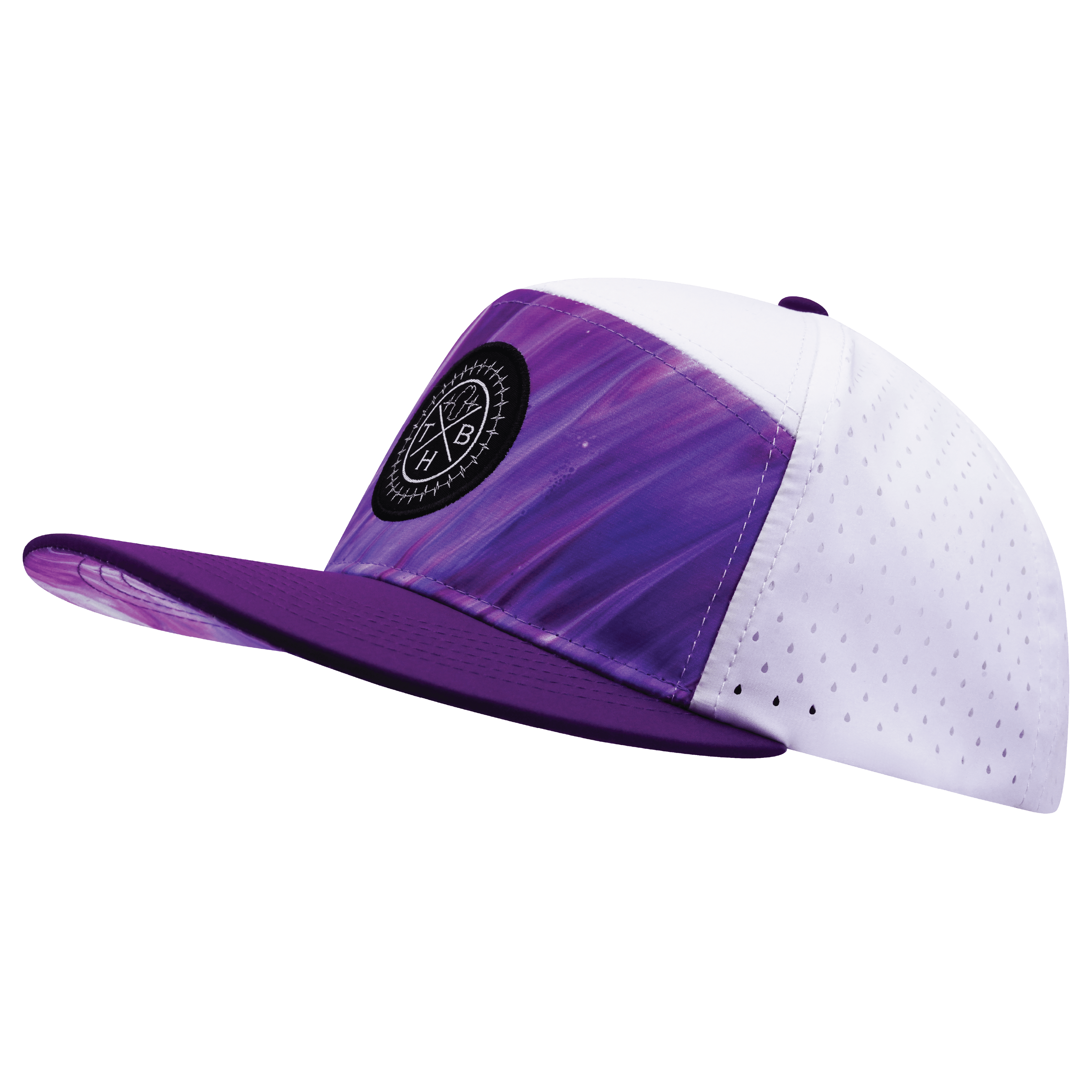 **ADULT** Color Vibes Hat - Flat Bill - Purple Glaze - Purple / White - Laser Mesh