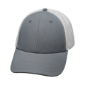 Blank - 6 Panel - Shallow Fit - Pony Tail - Gray / White (Unisex) - Laser Mesh