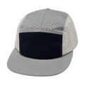 Blank - 5 Panel - Sporty - Unstructured - Pony Tail - Gray / Navy / White (Unisex) - Laser Mesh