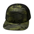 Blank - 7 Panel - Green Camo / Black (Unisex) - Laser Mesh