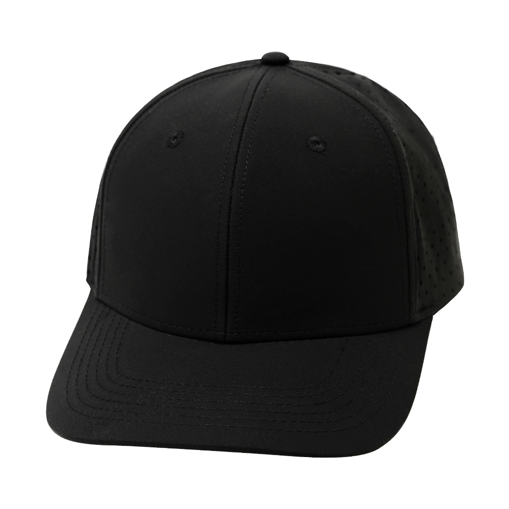 Blank - 6 Panel  - Black (Unisex) - Laser Mesh