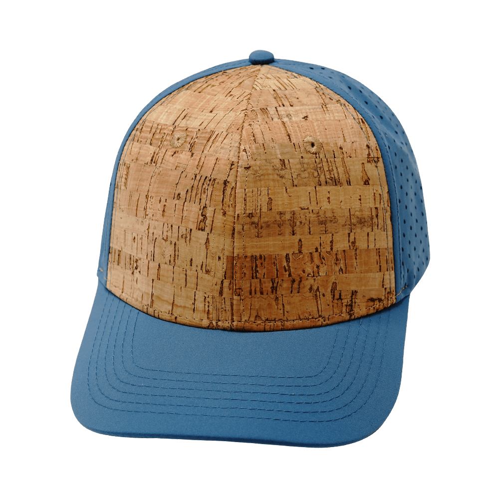 Blank - 6 Panel - Cork - Slate Blue (Unisex) - Laser Mesh