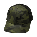 Blank - 6 Panel  - Green Camo / Black (Unisex) - Laser Mesh