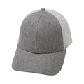 Blank - 6 Panel  - Shallow Fit - Gray /  White (Unisex) Trucker Mesh