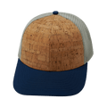 Blank - 6 Panel  - Cork - Navy / Gray (Unisex) - Trucker Mesh