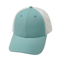 Blank - 6 Panel - Shallow Fit - Pony Tail - Mint Green / White (Unisex) - Laser Mesh