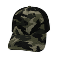 Blank - 6 Panel - Shallow Fit - Pony Tail - Light Camo / Black (Unisex) - Laser Mesh