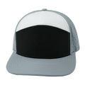 Blank - 7 Panel - Gray / Black / White (Unisex) - Laser Mesh