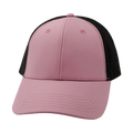 Blank - 6 Panel - Shallow Fit - Pony Tail - Dusty Pink / Black (Unisex) - Laser Mesh