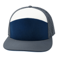 Blank - 7 Panel - Charcoal / Navy / White (Unisex) - Laser Mesh
