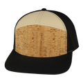 Blank - 7 Panel - Cork - Black / Tan (Unisex) - Laser Mesh