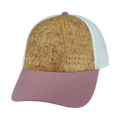 Blank - 6 Panel - Shallow Fit - Pony Tail - Cork - Dusty Pink / White (Unisex) - Laser Mesh