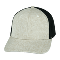 Blank - 6 Panel - Cream Hemp / Black (Unisex) - Laser Mesh