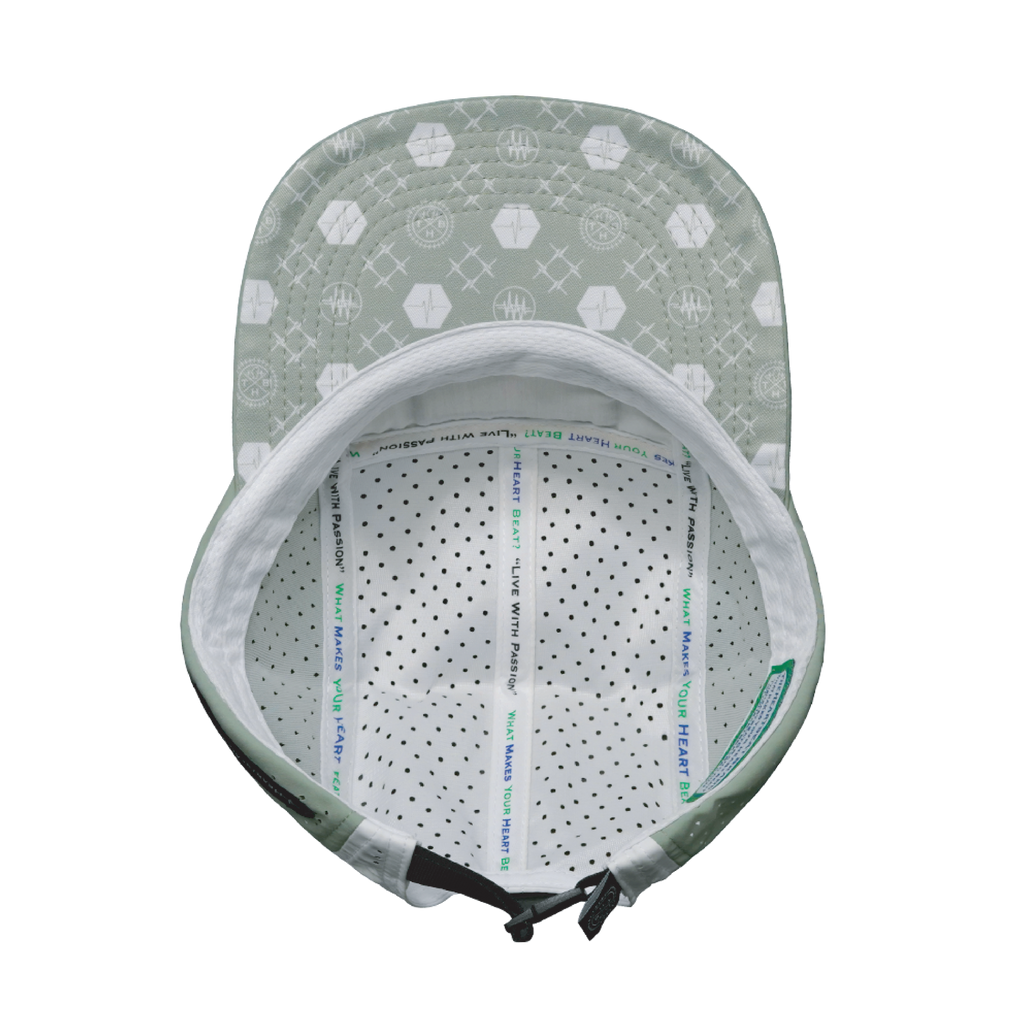 Pickleball Hat - 5 Panel - Sage / Cream / White - Laser Mesh