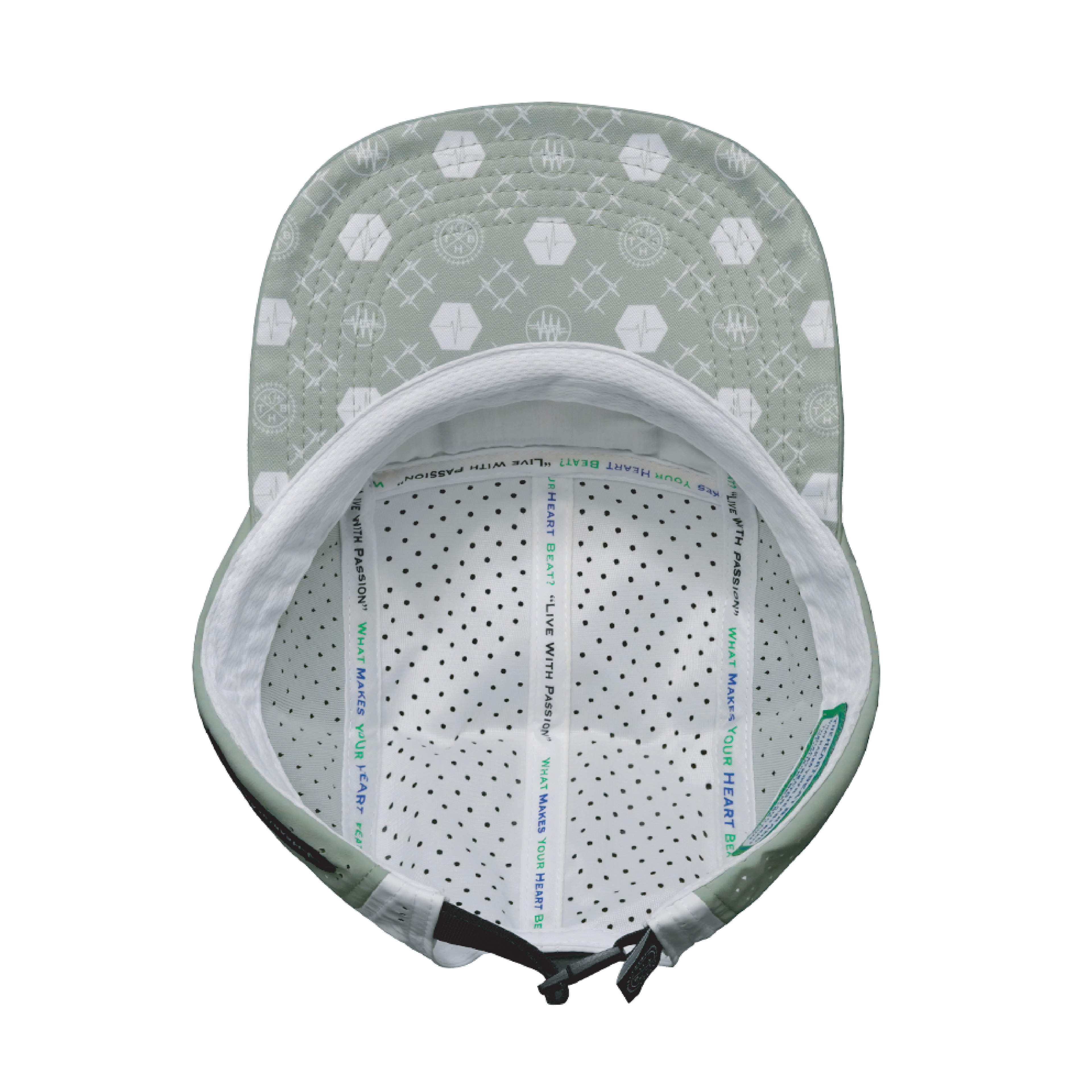 Pickleball Hat - 5 Panel - Sage / Cream / White - Laser Mesh
