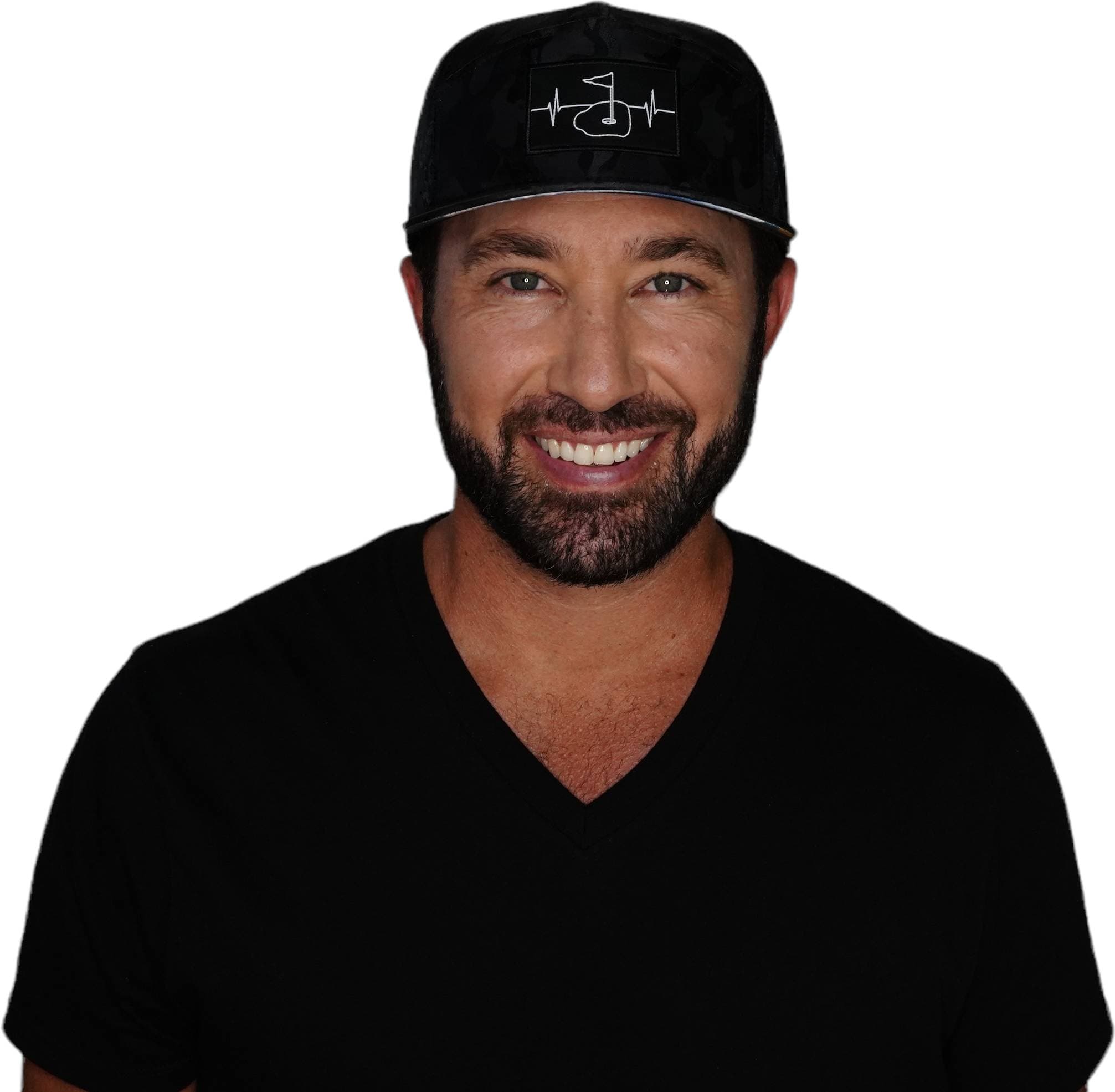 Pickleball Hat - Flat Bill  - Black - Laser Mesh