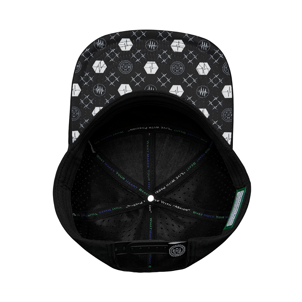 Pickleball Hat - Flat Bill  - Black - Laser Mesh