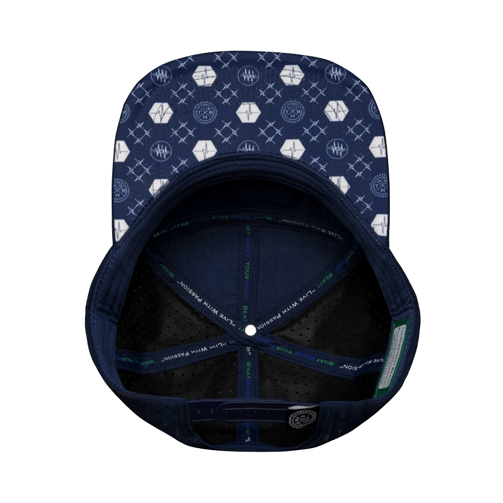 Pickleball Hat - Flat Bill  - Navy / Gray / White - Laser Mesh