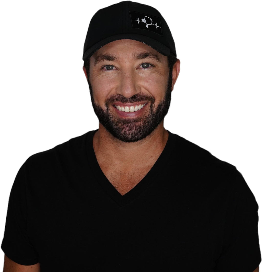 Pickleball Hat - Dad Hat - Black - Laser Mesh