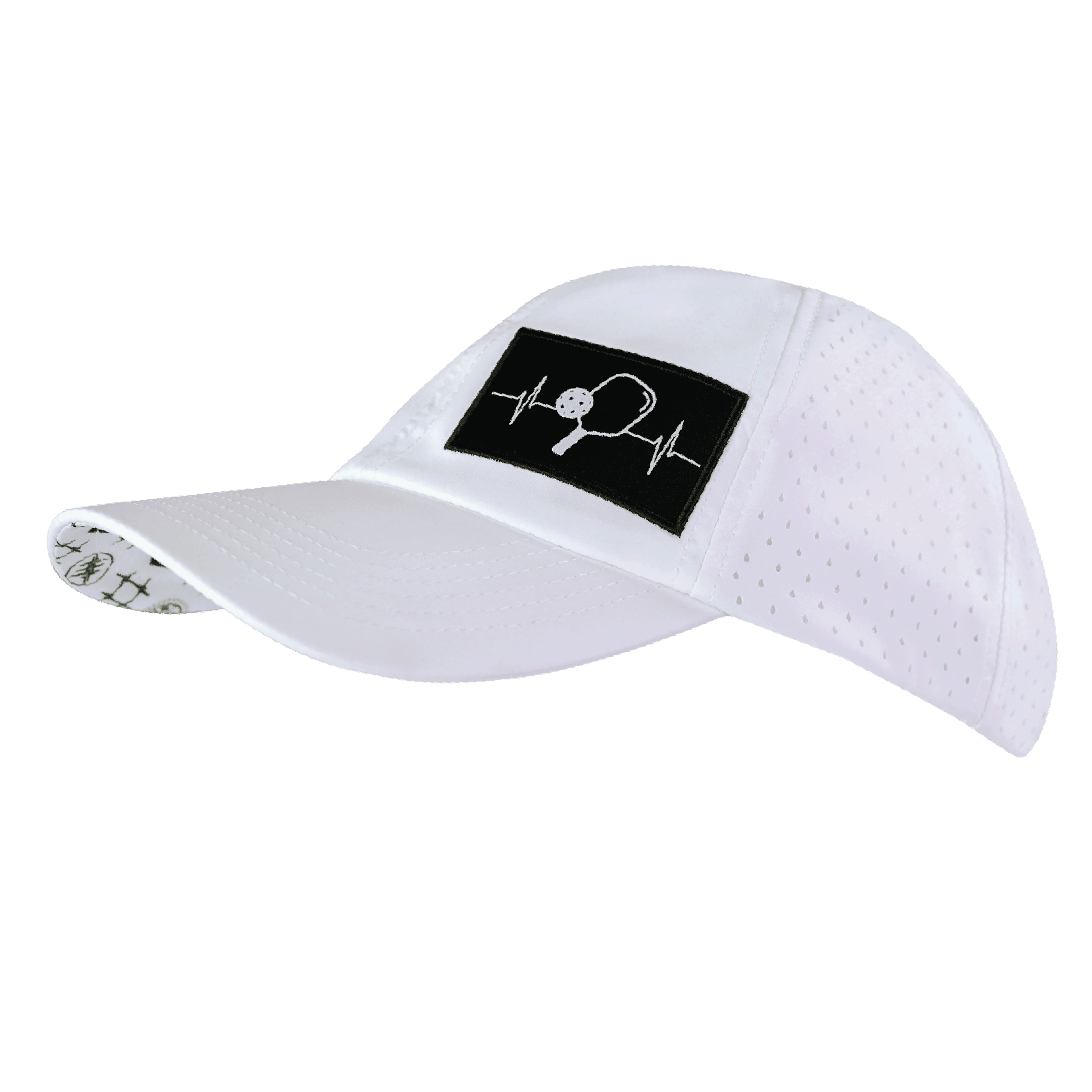 Pickleball Hat - Dad Hat - White - Laser Mesh