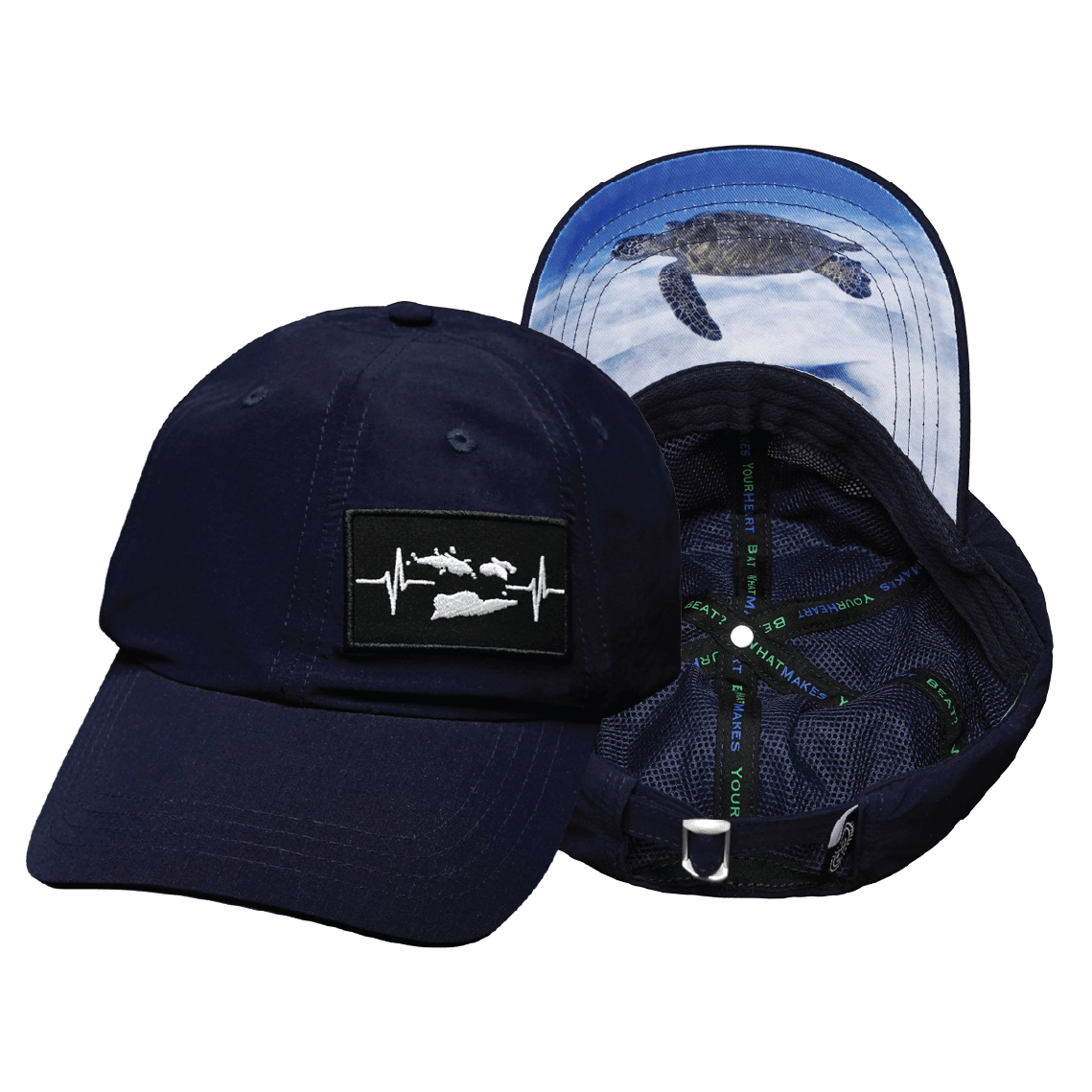 Virgin Islands Hat - Dad Hat - Navy - Fabric Back