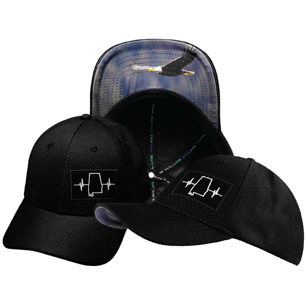 Alabama Hat - Airmesh - Athletic Fit - Black - Fabric Back
