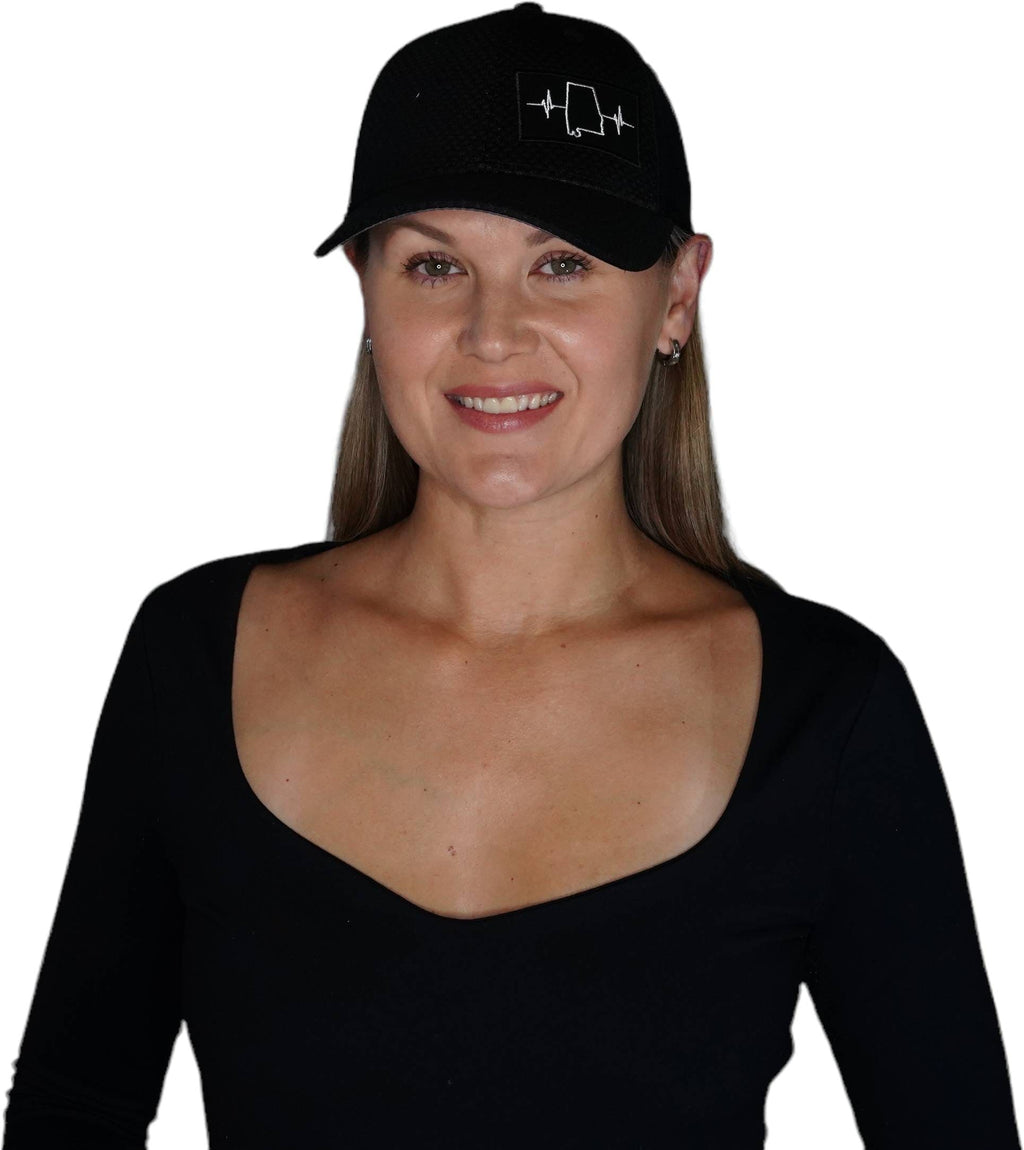Alabama Hat - Airmesh - Athletic Fit - Black - Fabric Back