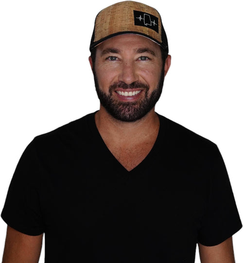 Alabama Hat - Baseball Hat Fit - Cork - Black - Trucker Mesh