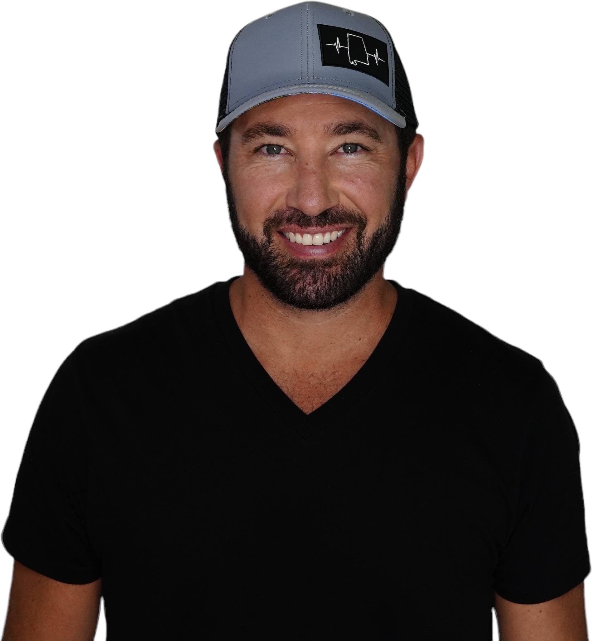 Alabama Hat - Baseball Hat Fit - Gray / Black - Trucker Mesh