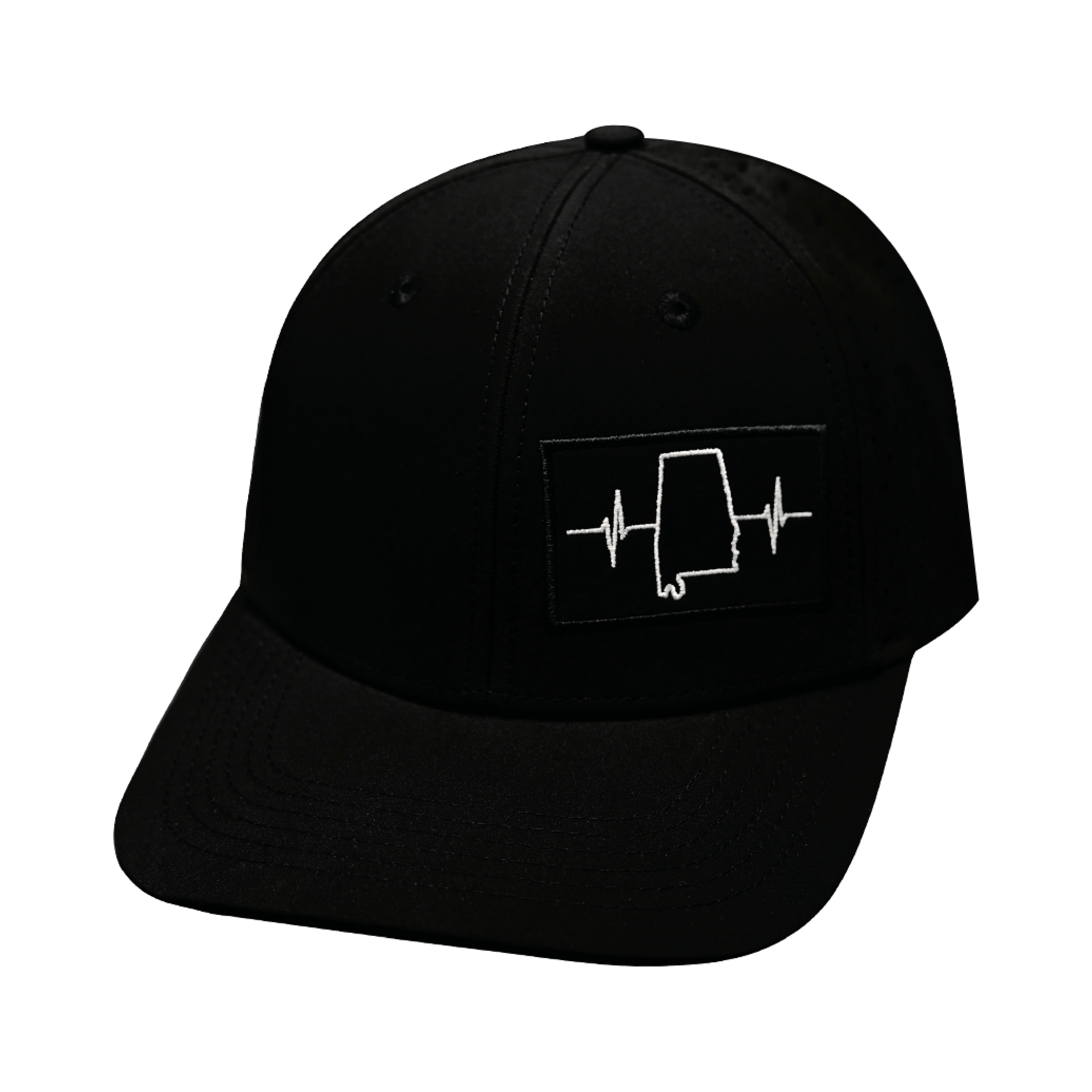 Alabama Hat - Baseball Hat Fit - Black - Laser Mesh