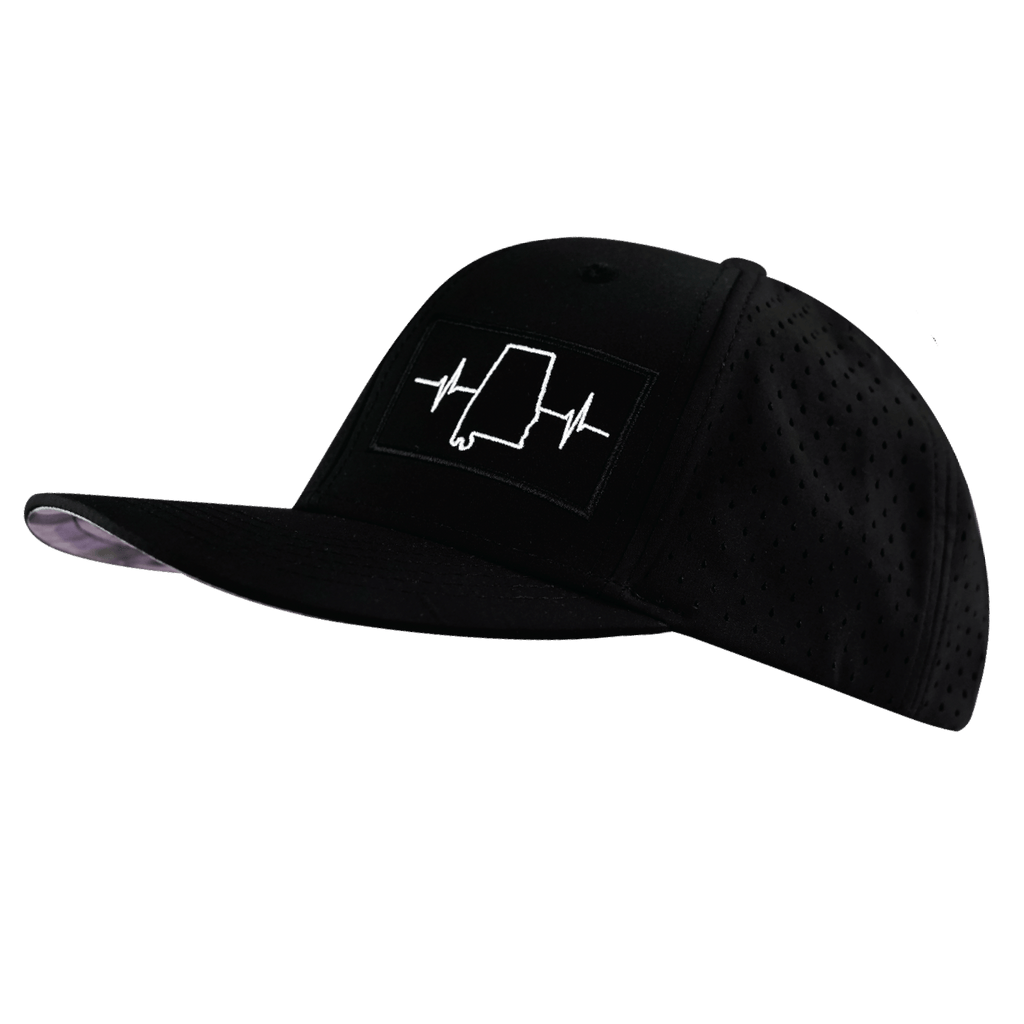 Alabama Hat - Baseball Hat Fit - Black - Laser Mesh