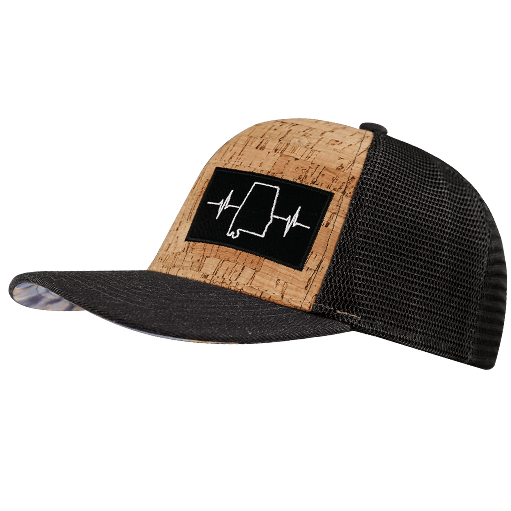 Alabama Hat - Baseball Hat Fit - Cork - Charcoal - Trucker Mesh