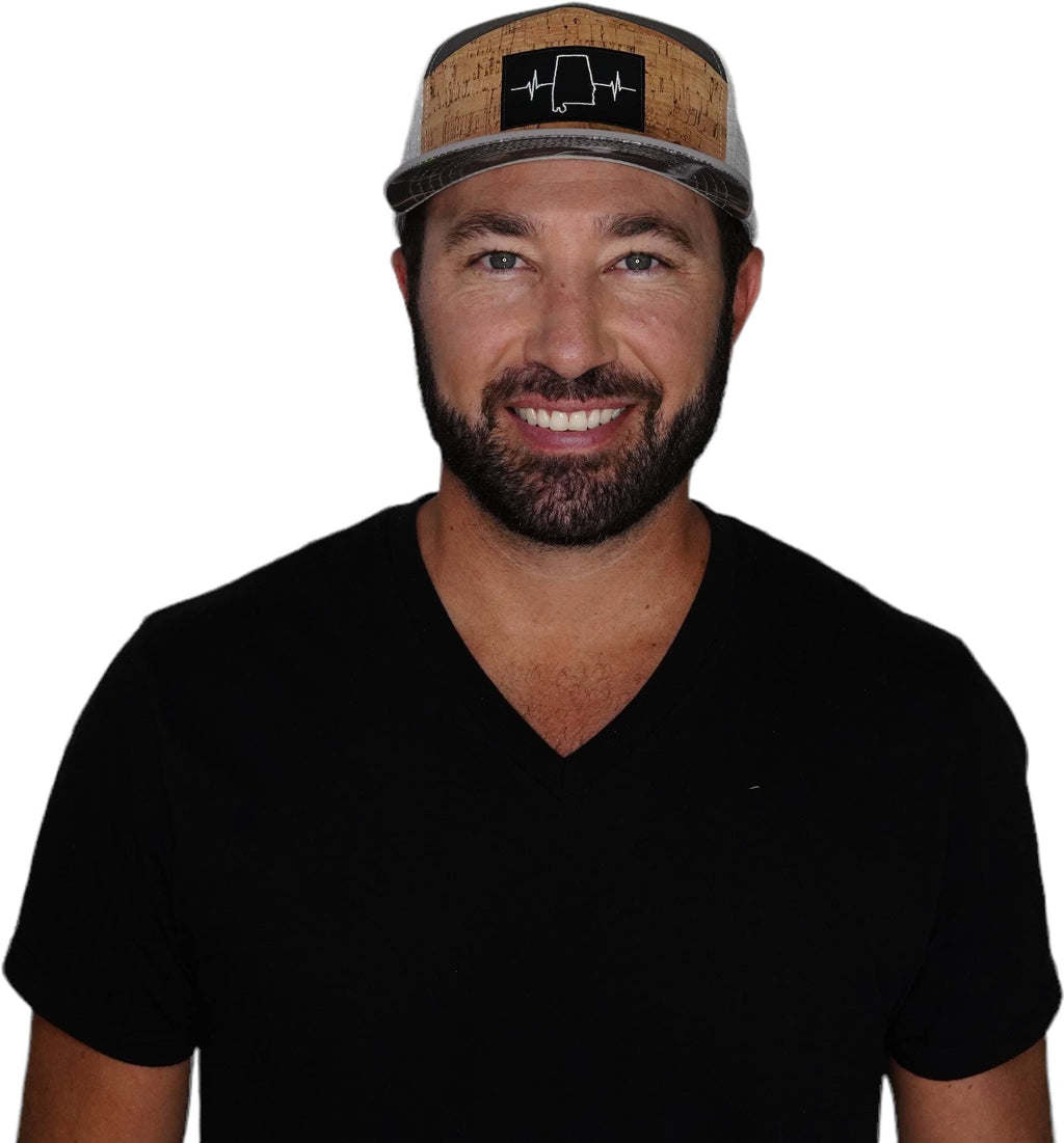 Alabama Hat - Flat Bill - Cork - Gray / Charcoal - Jersey Mesh