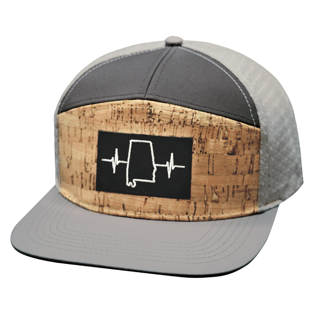 Alabama Hat - Flat Bill - Cork - Gray / Charcoal - Jersey Mesh