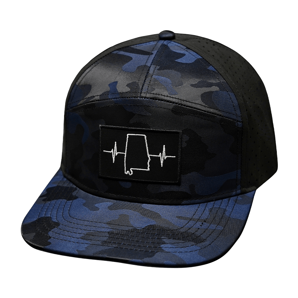 Alabama Hat - Flat Bill - Navy Camo / Black - Laser Mesh