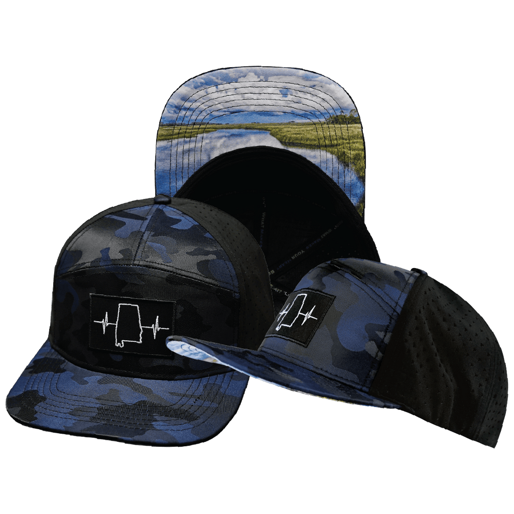 Alabama Hat - Flat Bill - Navy Camo / Black - Laser Mesh