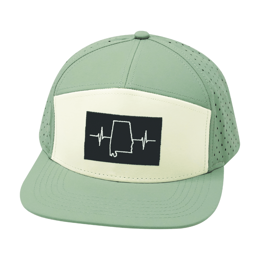 Alabama Hat - Flat Bill - Sage / Cream - Laser Mesh
