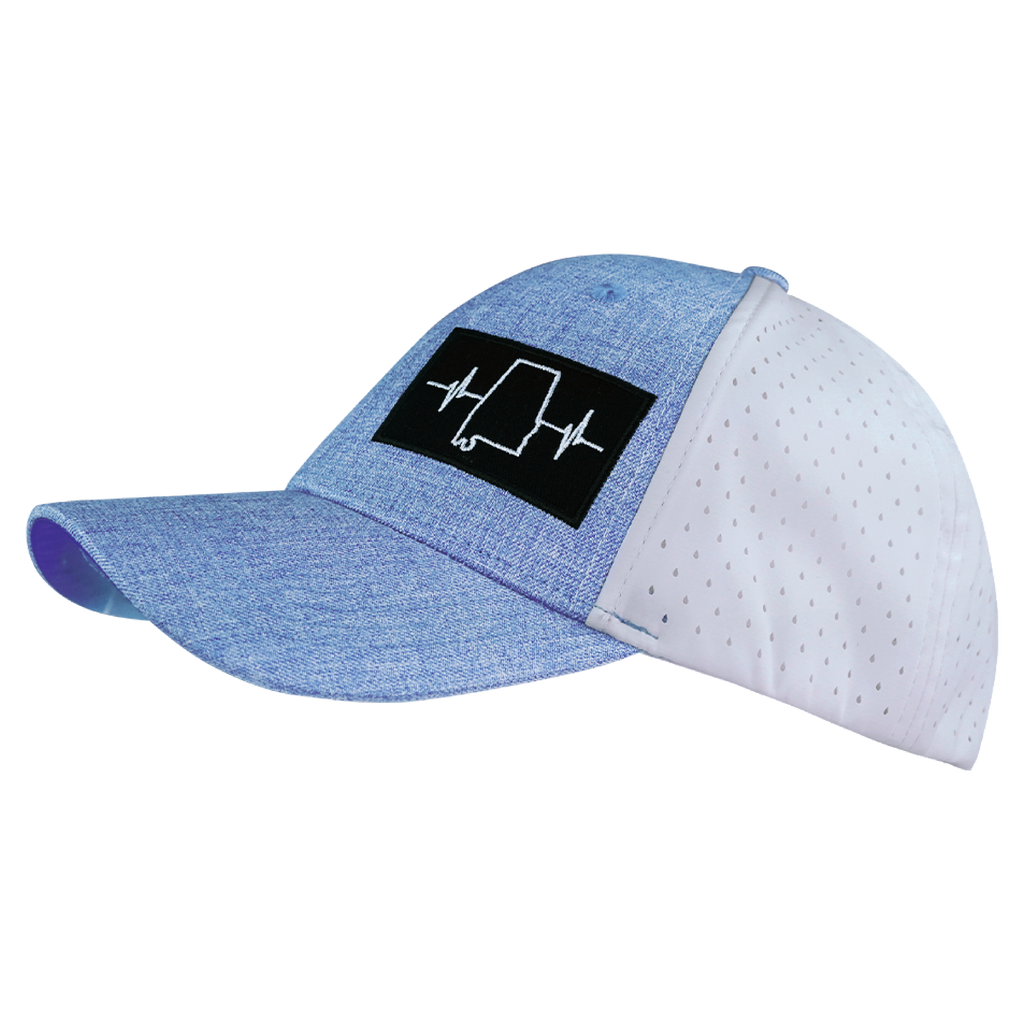 Alabama Hat - Low Profile - Ponytail - Light Blue / White - Laser Mesh