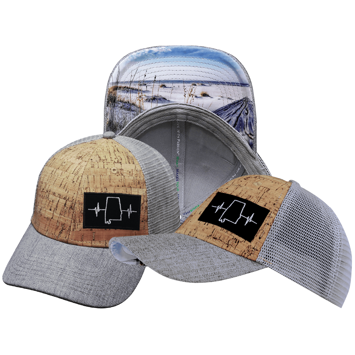 Alabama Hat - Low Profile - Cork - Heather Gray / Gray - Trucker Mesh