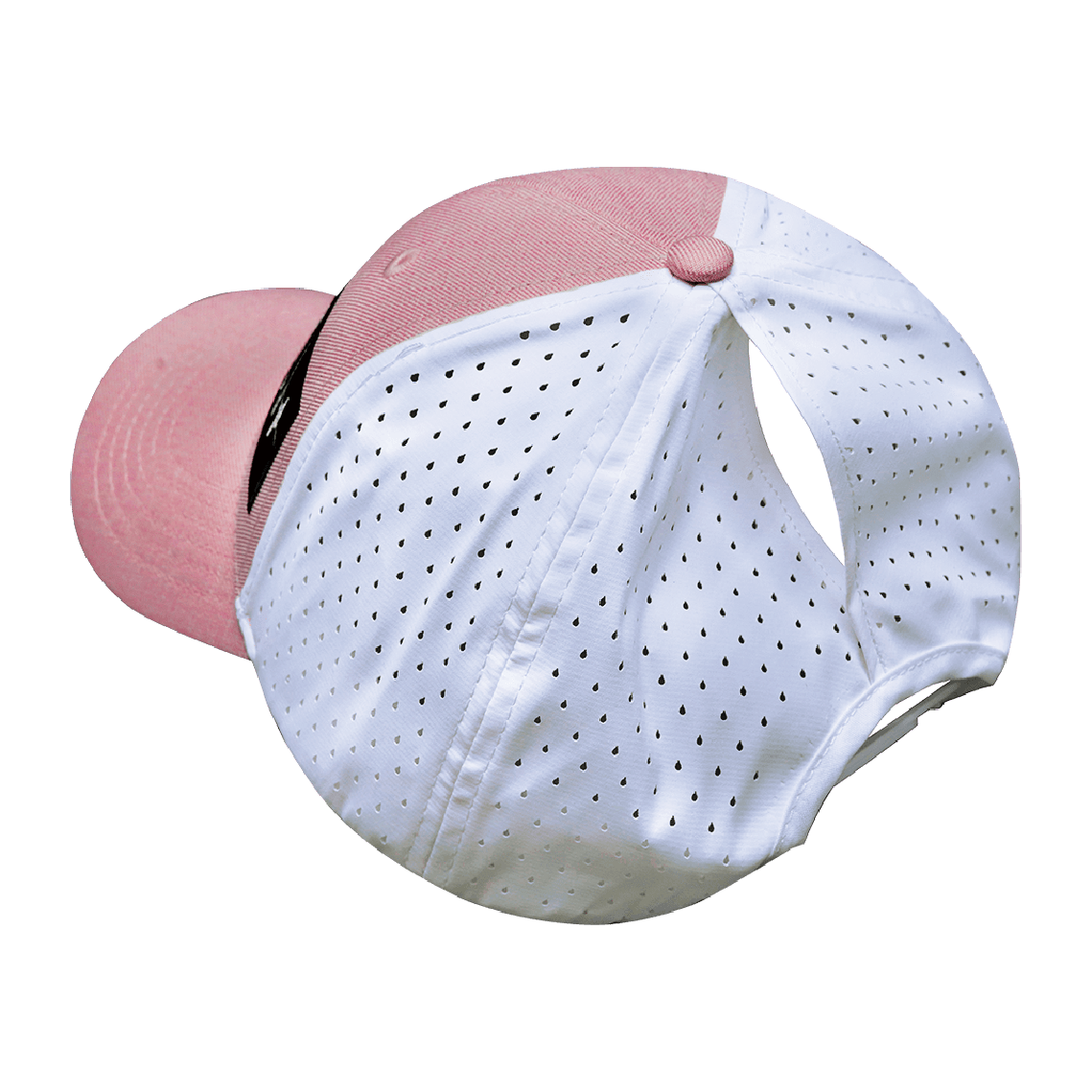 Alabama Hat - Low Profile - Ponytail - Pink / White - Laser Mesh