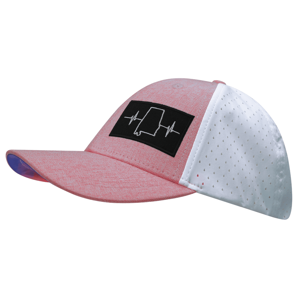 Alabama Hat - Low Profile - Ponytail - Pink / White - Laser Mesh