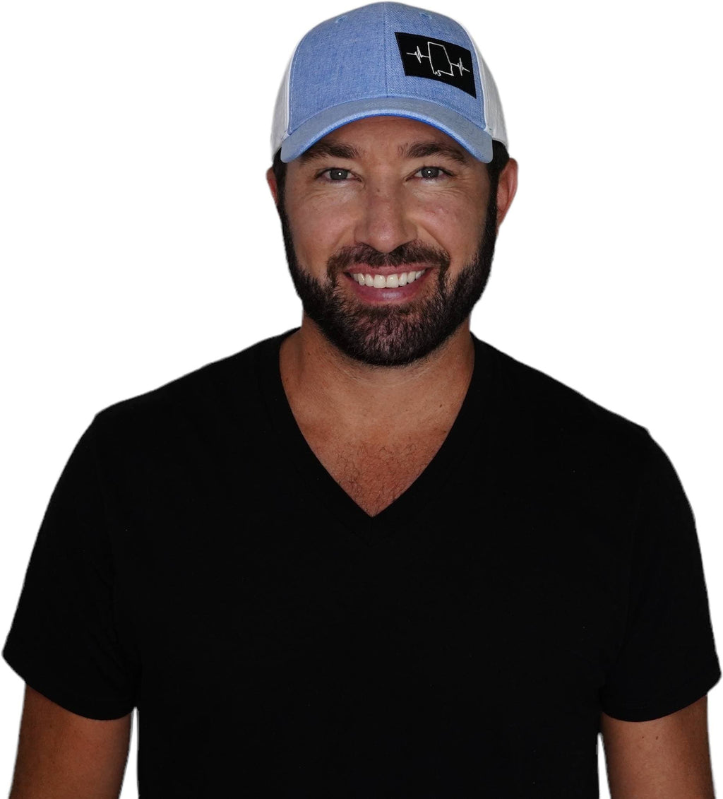 Alabama Hat - Low Profile - Ponytail - Light Blue / White - Laser Mesh