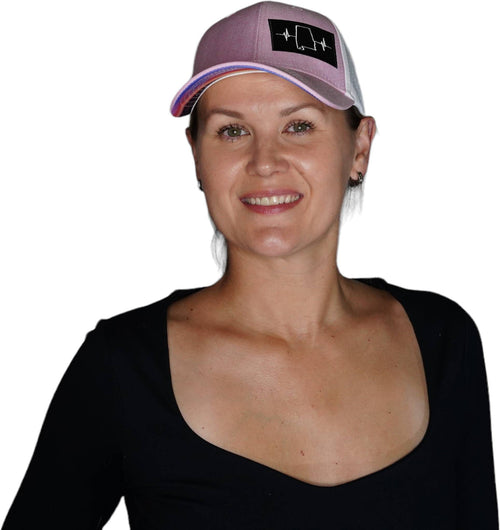 Alabama Hat - Low Profile - Ponytail - Pink / White - Laser Mesh